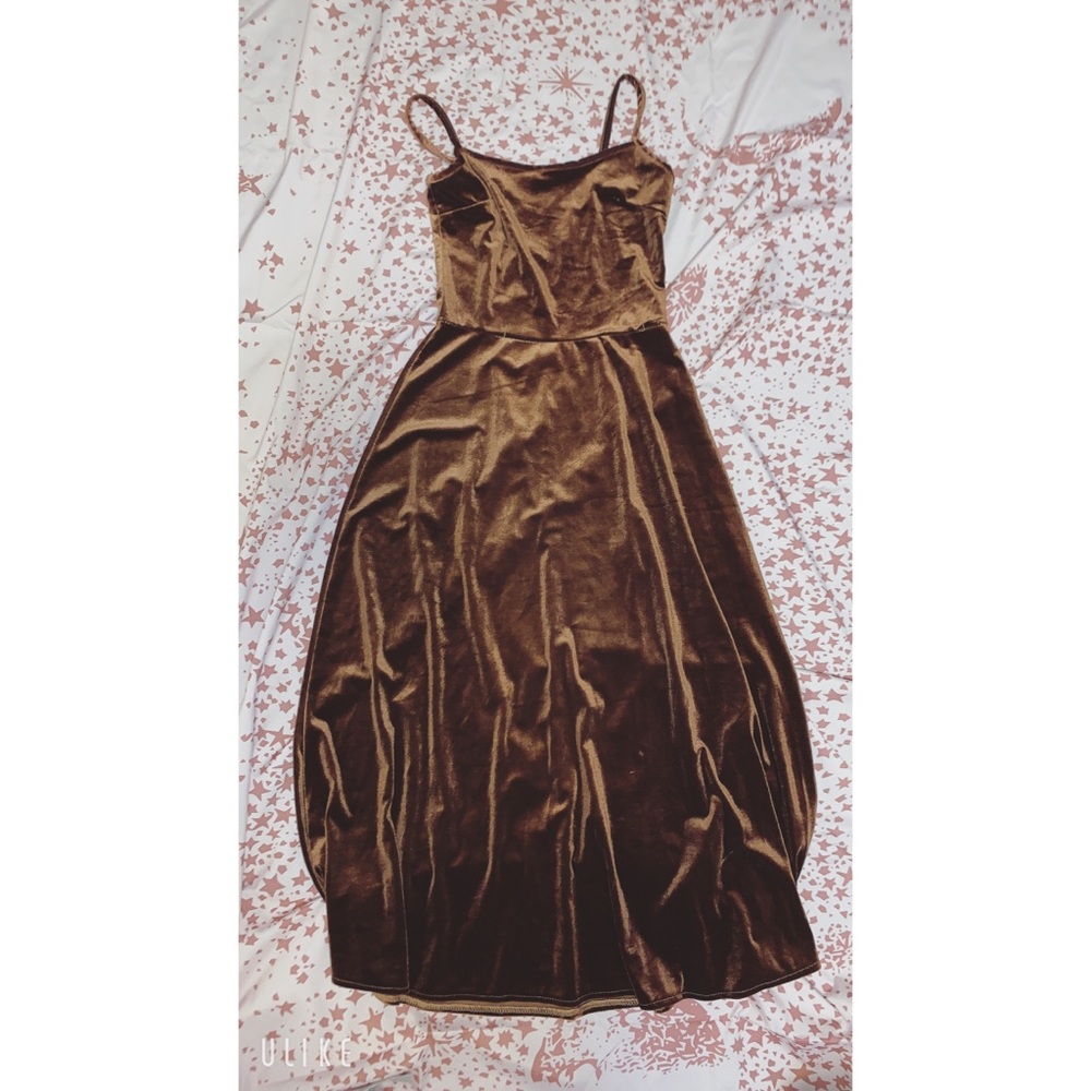 laced up velvet maxi dress